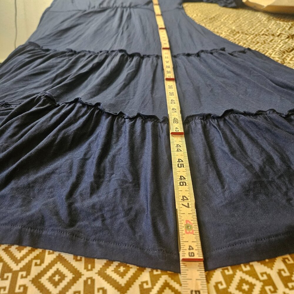 NWT BODEN Navy Tiered Maxi Dress US 12 Viscose Ruffle Sleeve Boho Cottagecore - Picture 11 of 12